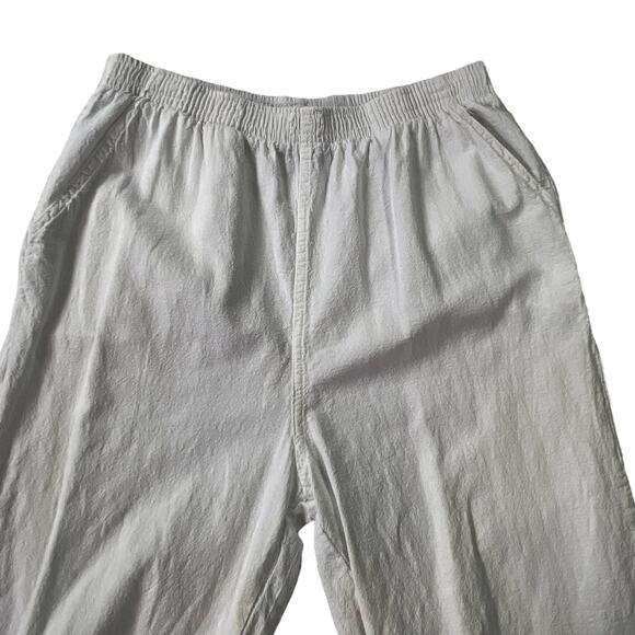 Stephanie Rogers by Fashion Trend White Pants Size Medium Elastic Waist Pockets - Picture 3 of 11